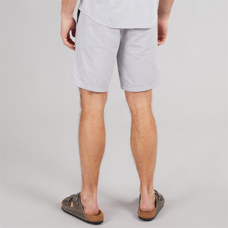 Onfire Mens Linen Shorts Light Grey