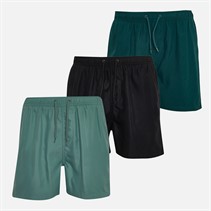 Onfire Mens Three Pack Swim Shorts Black/Forest Green/Petrol