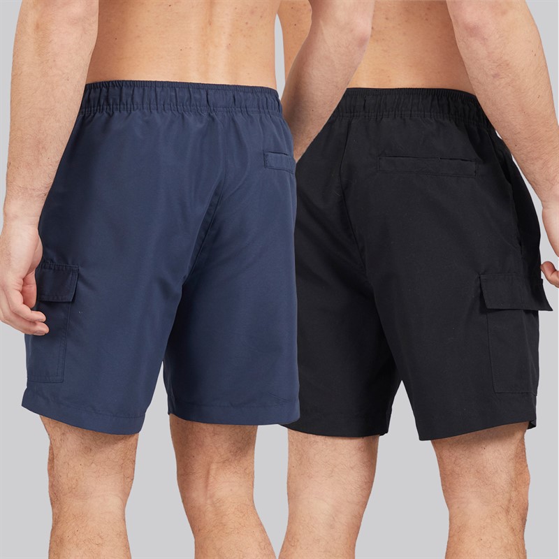 Onfire Mens Two Pack Cargo Swim Shorts Navy/Black