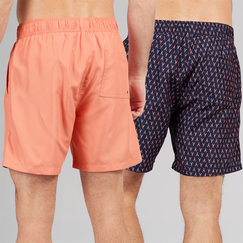 Onfire Mens Two Pack Swim Shorts Coral/Navy