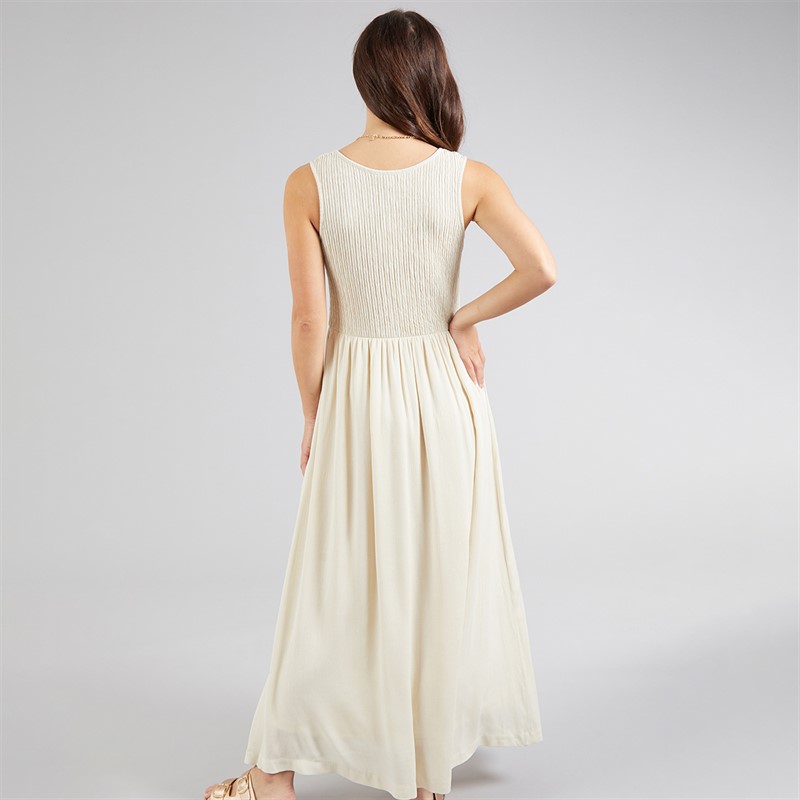 Onfire Womens Maxi Jersey Woven Mix Dress Sand