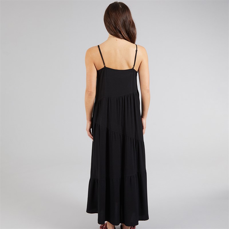 Onfire Womens Maxi Tiered Dress Black