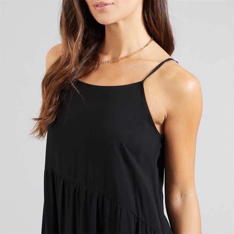 Onfire Womens Maxi Tiered Dress Black