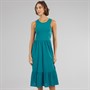 Onfire Womens Sleeveless Tiered Broderie Midi Dress Teal