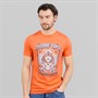 Onfire Mens Festival Skull T-Shirt Peach Pink