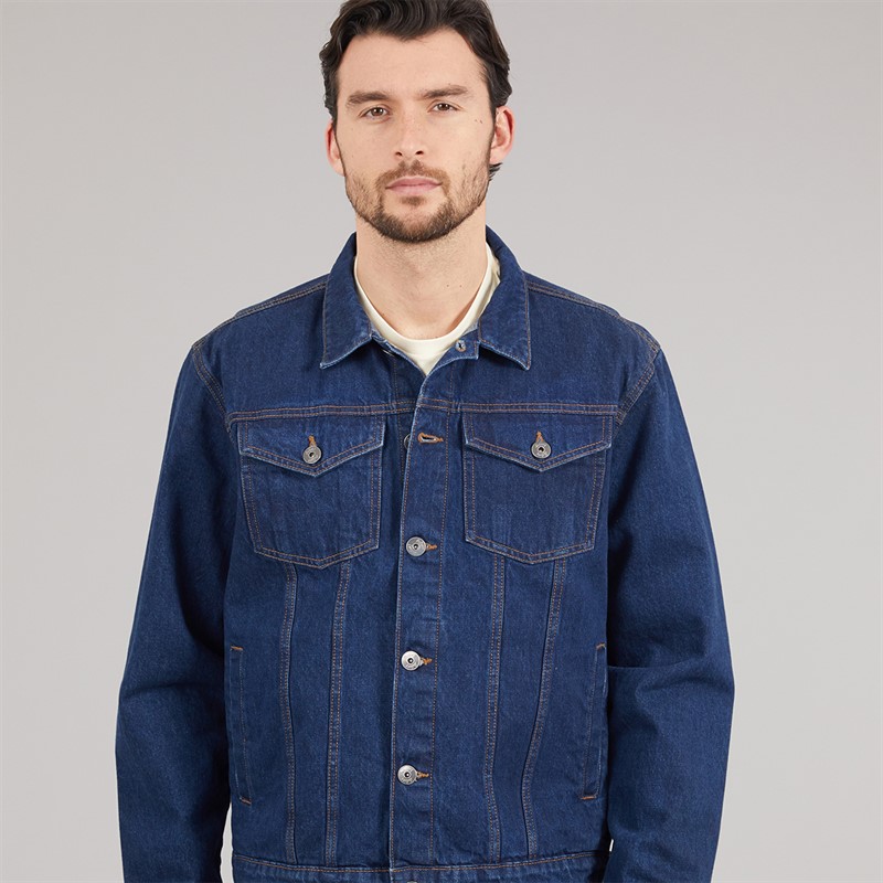 Onfire Mens Denim Jacket Dark Blue