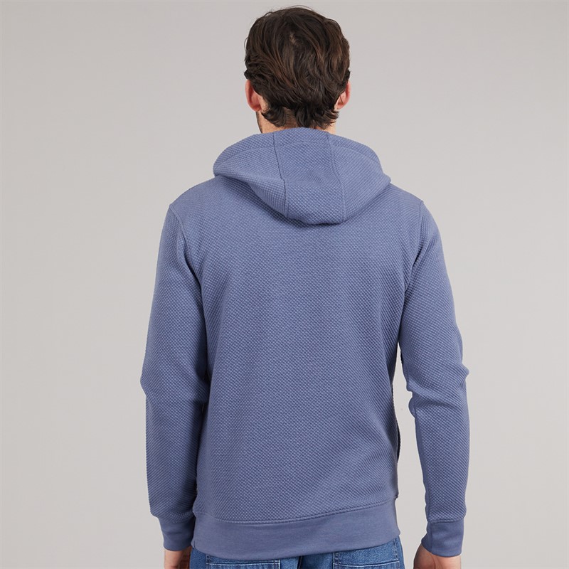 Onfire Mens Waffle Hoodie Vintage Indigo