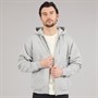 Onfire Mens Oversized Zip Through Hoodie Light Grey Marl