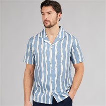 Onfire Mens Wave Print Shirt Blue Multi