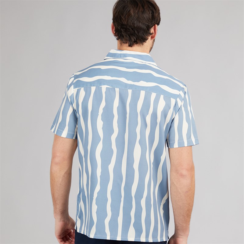 Onfire Mens Wave Print Shirt Blue Multi