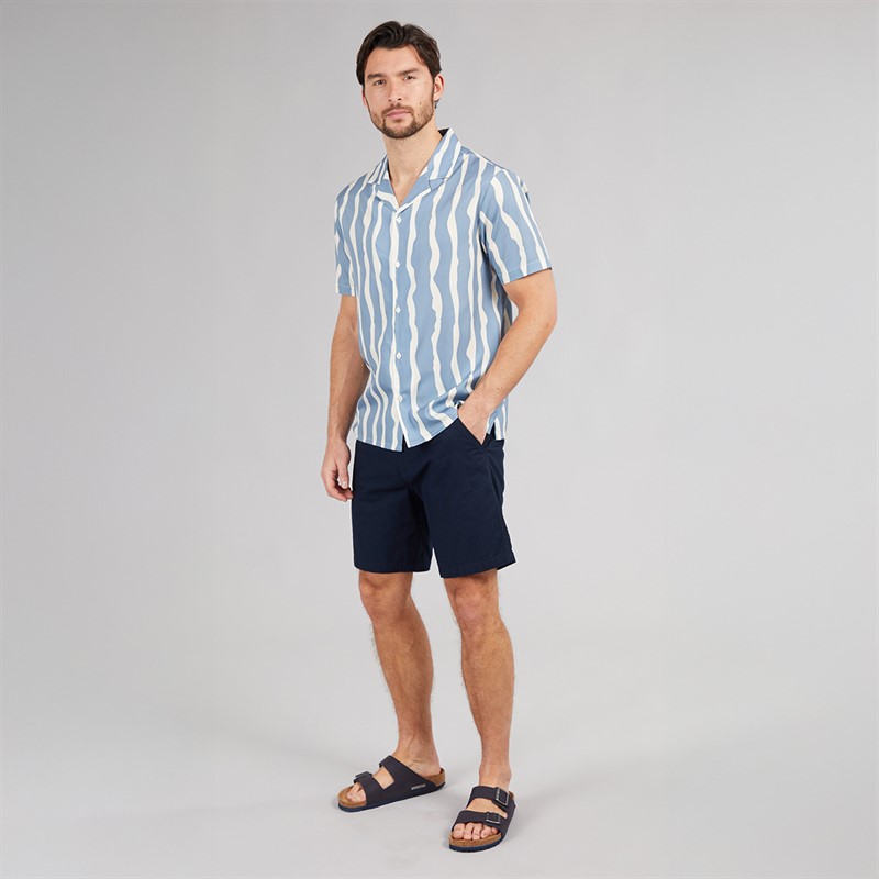 Onfire Mens Wave Print Shirt Blue Multi