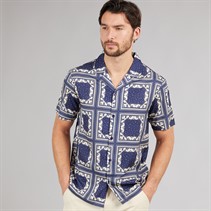 Onfire Mens Tile Print Shirt Blue Multi