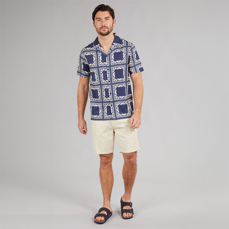 Onfire Mens Tile Print Shirt Blue Multi