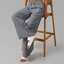 Onfire Womens Gingham Trousers Black White