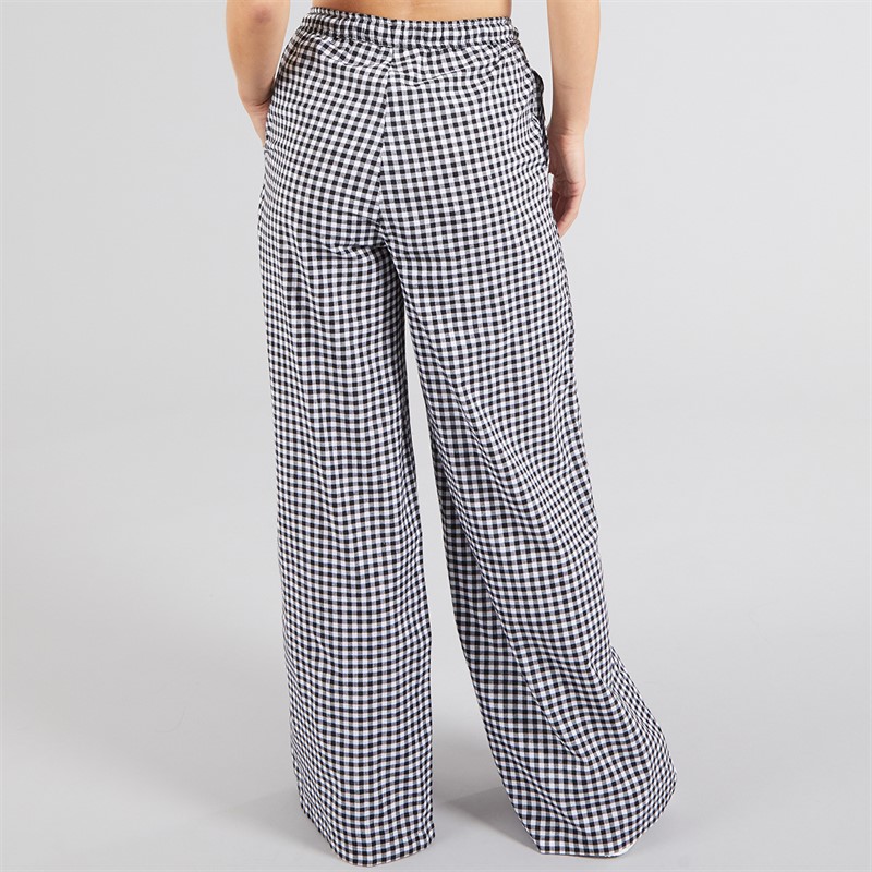 Onfire Womens Gingham Trousers Black White