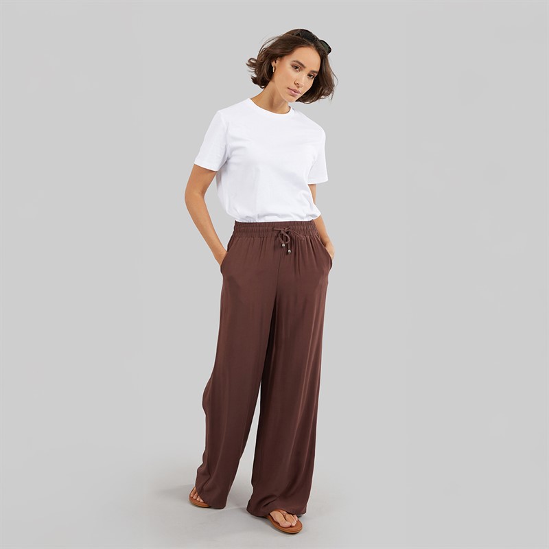 Onfire Womens Wide Leg Trousers Chocolate