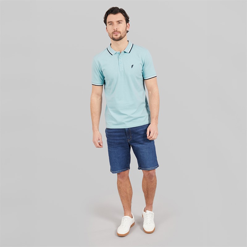 Onfire Mens Tipped Polo Shirt Forget Me Not