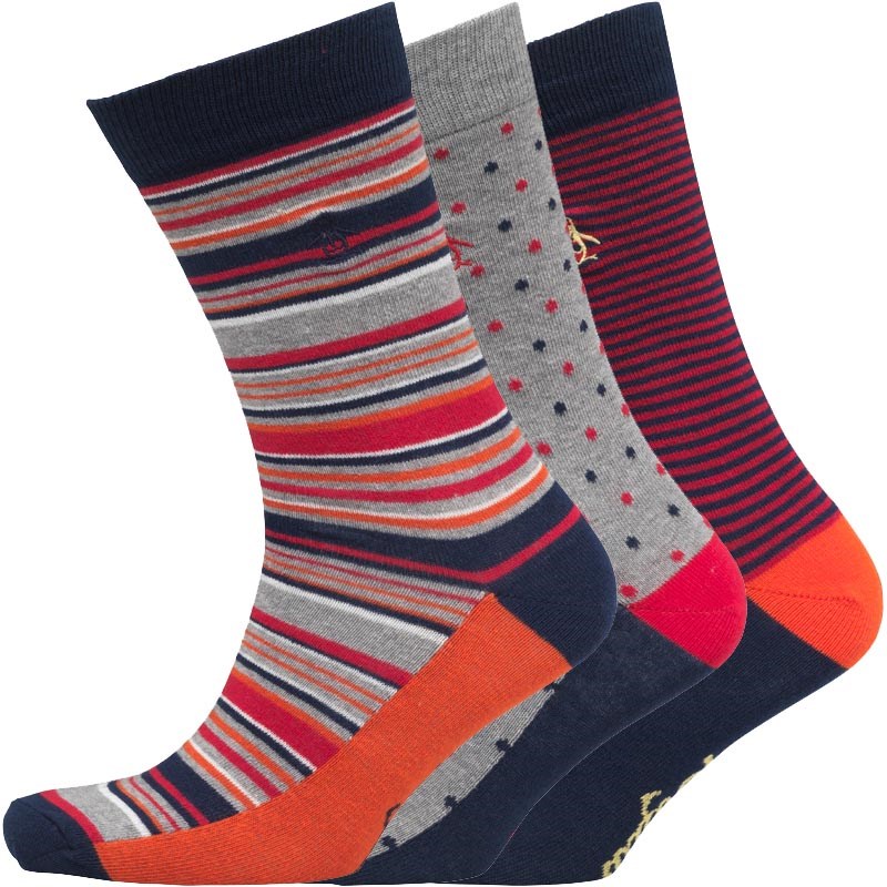 Buy Original Penguin Mens Three Pack Socks Multi