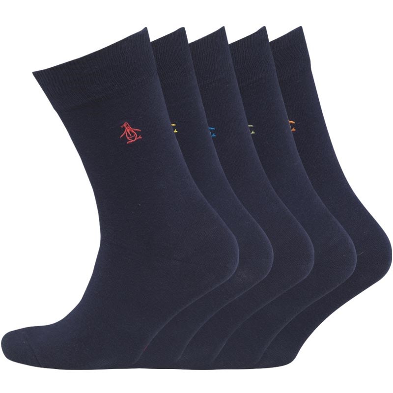 Original Penguin Mens Five Pack Socks Light Marine Original Penguin Mens Five Pack Socks Light Marine