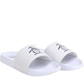 Original Penguin Jongens Pier Slider Sandalen Wit original penguin kopen in de aanbieding Original Penguin Jongens Pier Slider Sandalen Wit original penguin kopen in de aanbieding