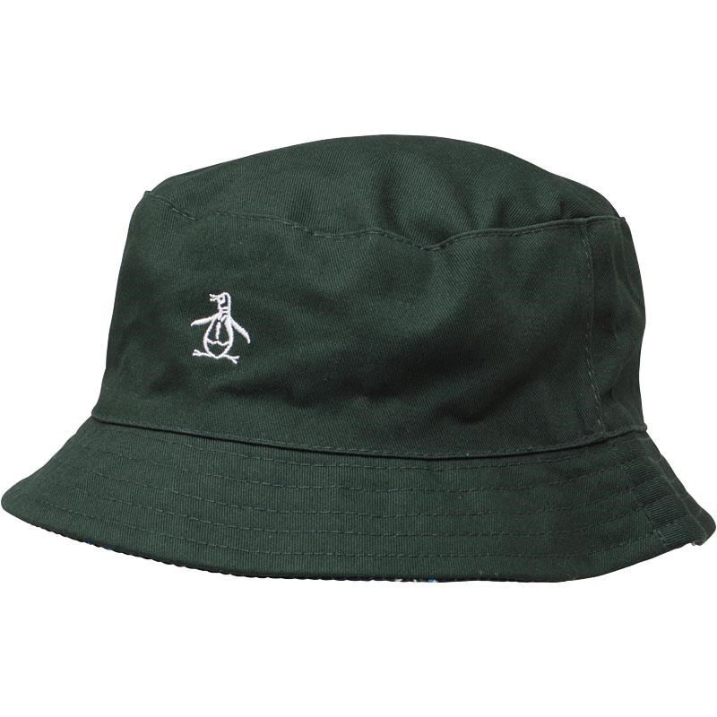 Buy Original Penguin Mens Cassette Rev Bucket Hat Duck Green/White