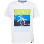Original Penguin Boys Stripe Penguin Graphic T-Shirt Bright White