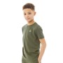 Original Penguin Drenge Pete Badge T-shirts Kakigrøn
