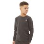 Original Penguin Boys Pete Badge Crew Sweatshirt Charcoal Grey Heather