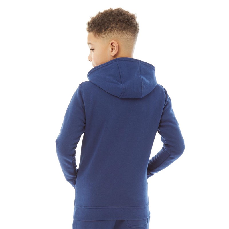 Original Penguin Boys Pete Badge Zip Hoodie Estate Blue