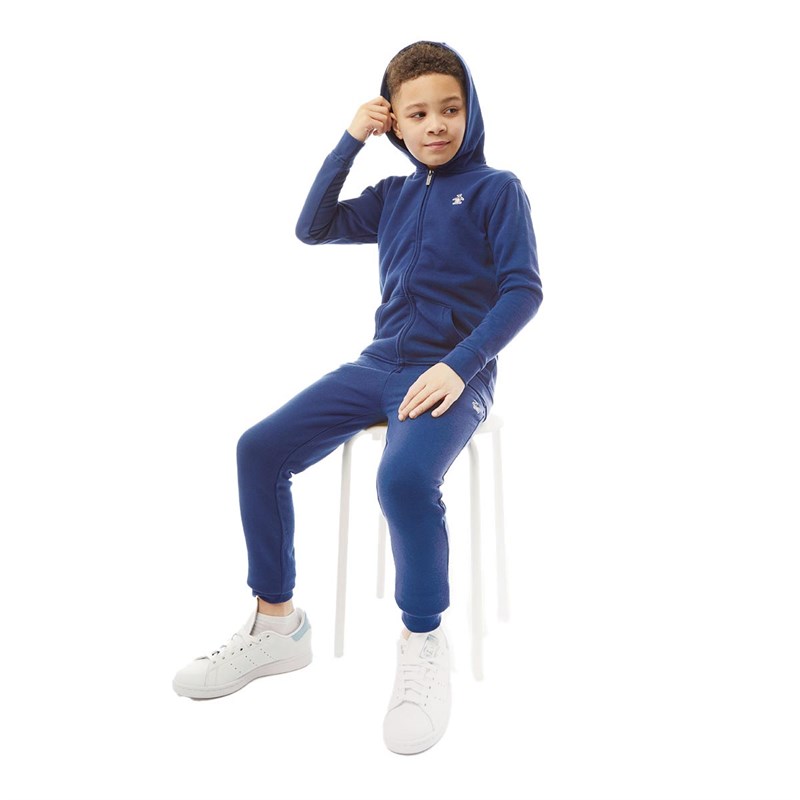 Original Penguin Boys Pete Badge Zip Hoodie Estate Blue