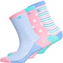 Original Penguin Girls Three Pack Penguin Stripes And Spots Socks Blue/Pink/Green
