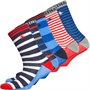 Original Penguin Boys Five Pack Original Socks Welt Red