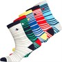 Original Penguin Boys Five Pack Multi Stripe Socks Multi Stripe Red Navy Yellow Green