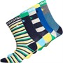 Original Penguin Boys Five Pack Multi Stripe Socks Multi Stripe Navy Blue Green Yellow