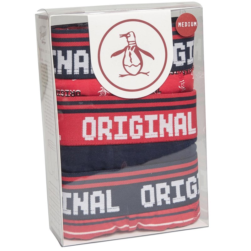 Original Penguin Herren Geo Original Print Boxershorts Rot