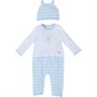 Original Penguin Baby Two Piece Romper And Hat Set Bright White