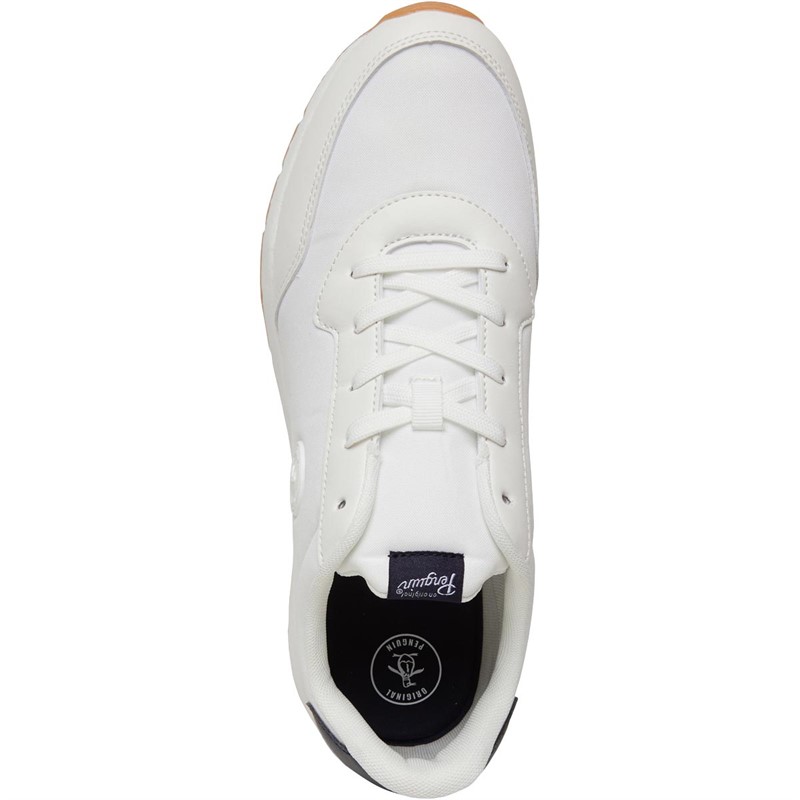 Original Penguin Mens Lotus 2 Canvas Trainers White