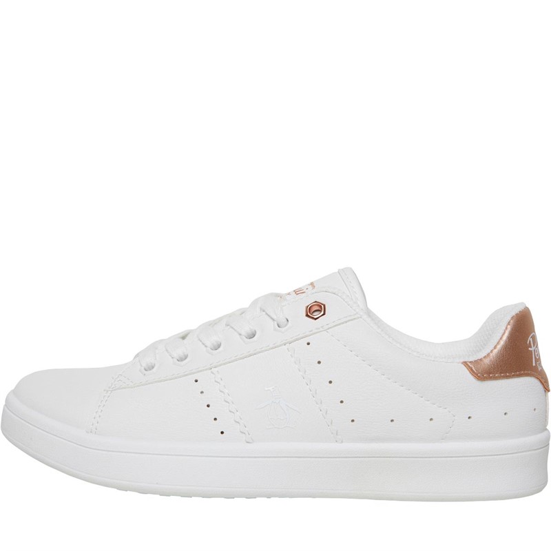 Original Penguin Womens Steadman Trainers White Rose