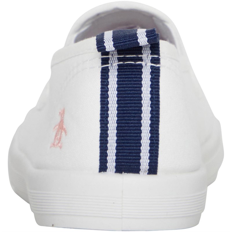 Original Penguin Womens Sabre Slip On Canvas Pumps White