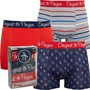 Original Penguin Mens Three Pack Boxers Navy/Red