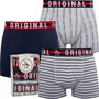 Original Penguin Mens Three Pack Boxers Vertical Print/Grey/Navy