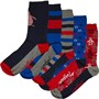 Original Penguin Boys Five Pack Stripe Socks Multi