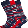 Original Penguin Mens Three Pack Dress Socks Stripes/Navy/Red
