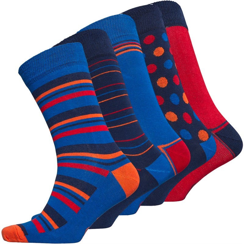 Buy Original Penguin Mens Five Pack Dress Socks Spots/Stripes/Navy/Multi