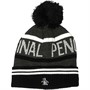 Original Penguin Mens Axel Intarsia Bobble Hat Black/Charcoal/Heather Grey