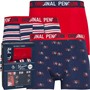 Original Penguin Mens Three Pack Trunks Navy/Red/White