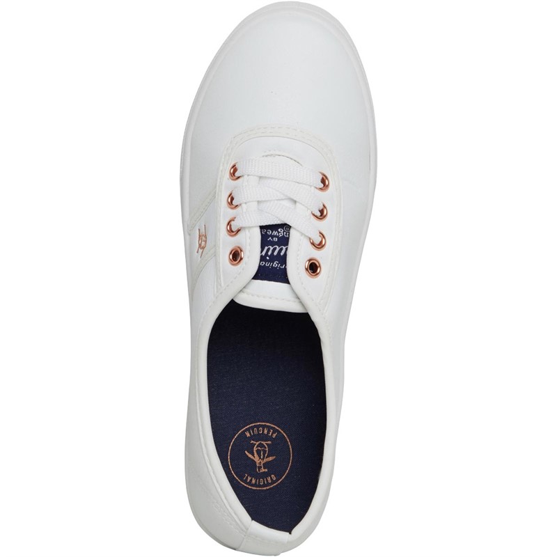 Original Penguin Womens Susie PU Pumps White/Rose Gold