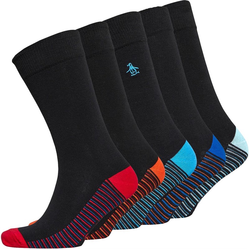 Buy Original Penguin Mens Five Pack Socks Black