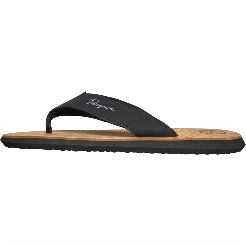 Original Penguin Mens Topez Flip Flops Black