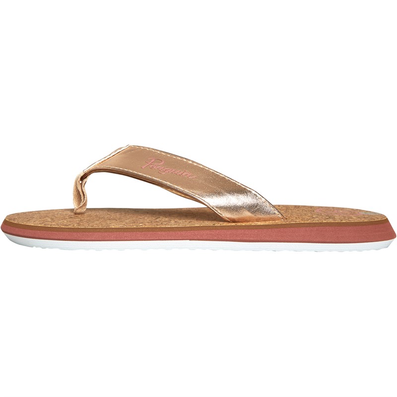 Original Penguin Womens Topez Flip Flops Rose Gold